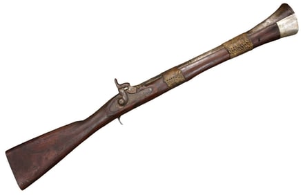 Massive 19th C. Islamic Ottoman Turkish or Persian BLUNDERBUSS Carbine Rifle Pistol, Huge Barrel for