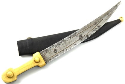 Imperial Russian Caucasian BEBUT Dagger with Bone & Horn Mounts, Maker Marked Blade.