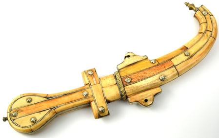 Unusual Antique Moroccan Arabic Arab KOUMIYA Dagger in Nice Polished Bone Mounts.