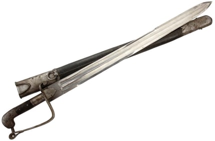 Very Good 19th C. Afghani Afghanistan Military KHIBER Knife Sword with Superb Blade Struck with