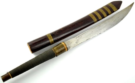 Antique Asian Burmese or Thai Thailand ''DHA'' Dagger Knife Short Sword.