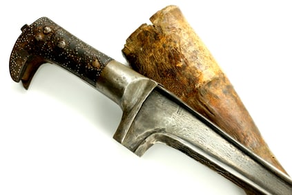 Unusually Long 19th C. Islamic Afghani Afghanistan Armor Piercing CHORA or PERSH-KABZ Dagger with
