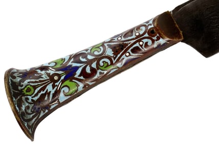 Rare 18th-19th C. Russian or Hungarian YATAGAN Sword in Ottoman Turkish Style, Broad Damascus Steel
