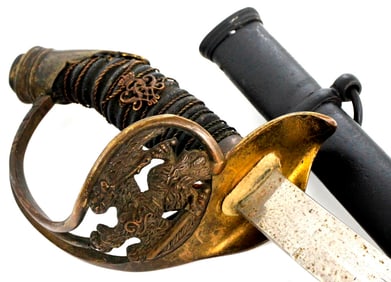 Very Nice M-1898 German Prussian Officer's Sword with Kiser Cipher on Sharkskin Grip.