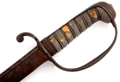Scarce English or American Civil War era Dragoon Officer's Sword, Etched Blade.