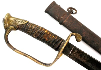 Battled-with Antique American Civil War era Foot Officer's Sword. Fascinating Battle Marks to the
