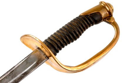 Antique American Civil War era Cavalry Sword, Rare Maker Marked Spine.