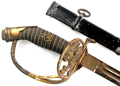 Antique Model 1889 German Prussian Officer's Sword, Nice Kiser Cipher to the Grip.