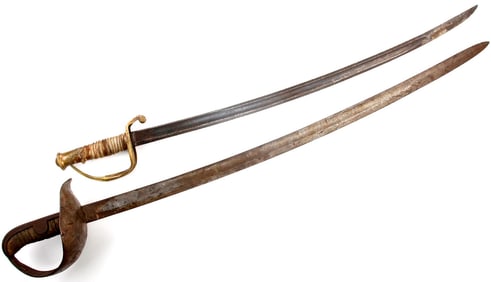 Lot of 2 Antique Swords, a 1877 Spanish Cavalry & American Civil War Saber.
