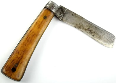 Antique Early Naval Sailor's Folding Pocket Knife for Rope Cutting, Marked ''MILLER'', Probably