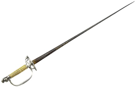 Nice American Revolution Birtish or US Rapier with Silver Mounted Hilt