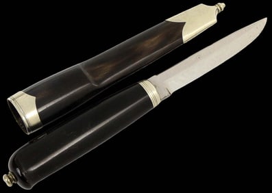Very Good Antique Finnish Finland or Swedish Sweden PUUKKO Knife Dagger, Beautiful Horn & German