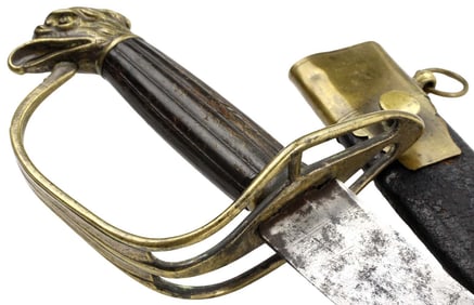 Very Good pre American Civil War US Officers Eagle Head Sword with Etched Blade & Rare Complete