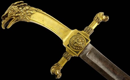 Rare Large, French Napoleonic era, Pioneer or Sapper Officer's Sword with MASSIVE Eagle Pommel Hilt