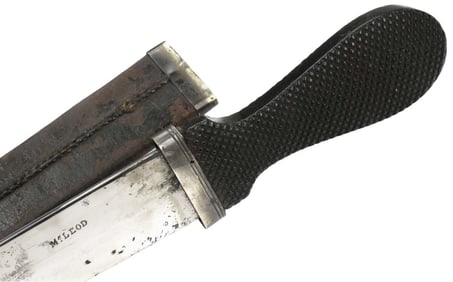 Rare 19th C. Scottish Officer's Dirk Dagger Knife by Rare Maker ''Mc LEOD''. Silver Mounts, Nice