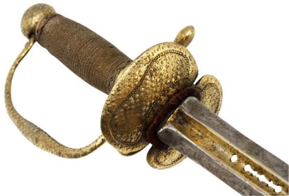 Fine 17th - early 18th C. French or Italian Yong Nobleman's Rapier Sword with Gold Gilt Hilt & 17th