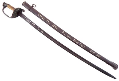 HISTORIC AMERICAN CIVIL WAR US OR CONFEDERATE OFFICER SWORD, CHEAT MOUNTAIN VIRGINIA BATTLEFIELD