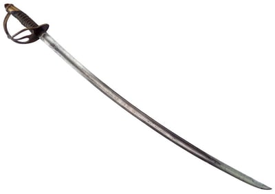 Rare American ''Black Horse Troop'' Cavalry Officer's Sword with Etched Blade. Probably Civil War