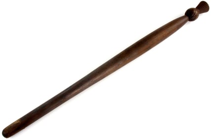 Interesting Antique Scottish CHILAILA Fighting Wood Club with Carved Thistle Flower Head.