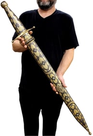 Spectacular HUGE Russian Caucasian EXHIBITION Sword by Dagestan Kubachi Jewelers & Arms-smiths,