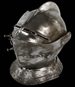 Rare Antique German or English Knight Closed BURGONET Helmet. A Highly Desirable Type of High