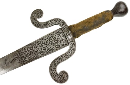 Fantastic Antique Italian Massive Ceremonial Broad Sword with Huge Guard and Very Wide Strong Blade,