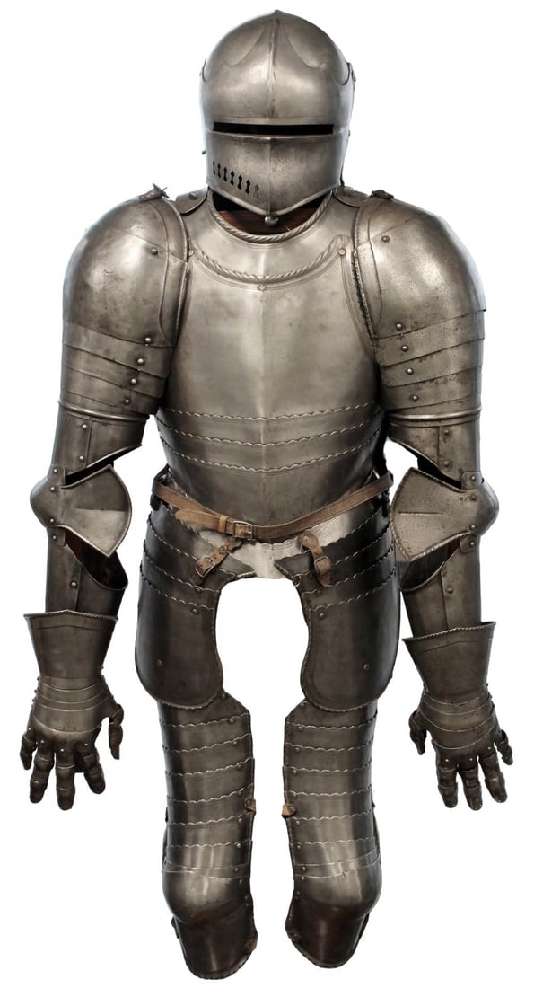 Very Good Antique Complete (Less Greaves & Sabatons) German Suit Of Knights Battle Armor of (1 of 20)