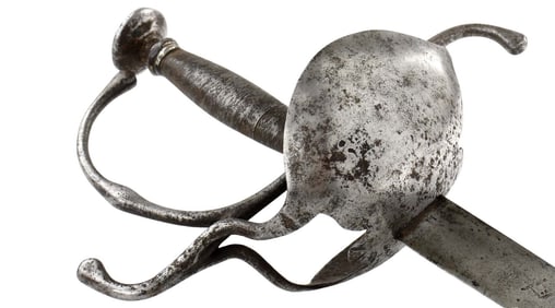 Scarce Configuration 17th-18th C. Spanish Colonial Rapier Sword with Iron Mounts and Double-edged