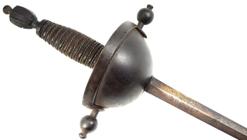 Rare Pattern 18th C. Spanish or French Cup hilt Rapier Sword, Likely Used in American Revolution.