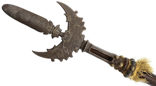 Very Rare 1537 Dated Austrian Small Polearm Scepter of King Ferdinand I Bodyguard or Consul, with