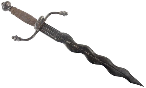Impressive 16th-17th C. Italian or French Large Left Hand Dagger for a Rapier Sword, With Powerful