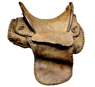Large Impressive English or German Medieval or Renaissance era Warriors Saddle for a Knight. With