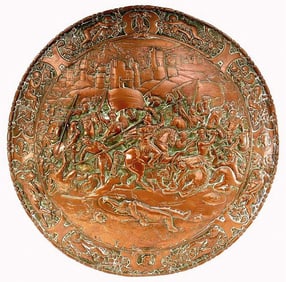 Impressive Quality Large Heavy Hand Finished (Chiseled After Casting) Bronze Shield in the Style of
