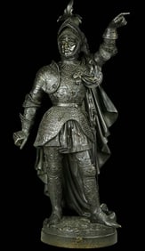 Very Impressive Bronze Statue of Medieval Royalty Jean Sans Peur (John the Fearless) by a