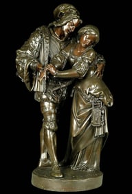 Very Fine Antique Large Bronze Sculpture by Listed French Sculptor Guillaume Deniere (1815-1903).