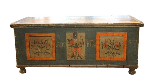 Antique Pennsylvania Dutch Painted Dower Chest