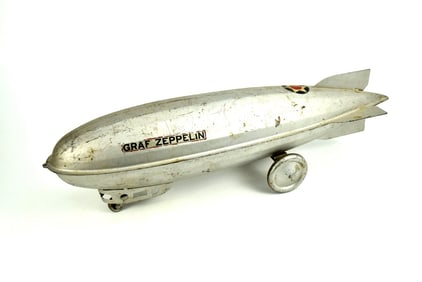 Rare Large Vintage Steelcraft Graf Zeppelin Pull Toy