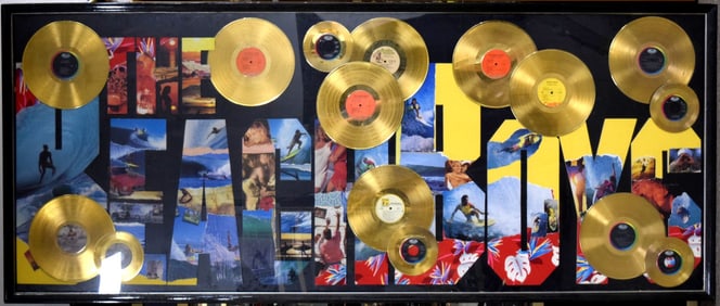 Rare 15 Beach Boys Gold Award Records Presentation Display