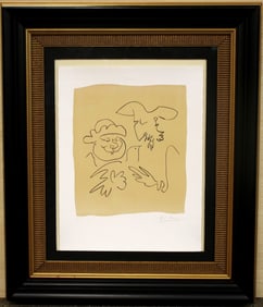 Extremely Rare Picasso Limited Edition Of 50 Don Quixote Et Sancho Panza 1951 Lithograph