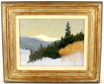 American William Sharer Aspen And Evergreen Oil On Board