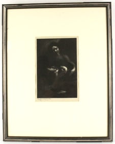 French Eugène Carrière (1849-1906) Hommage a Tolstoi Original Lithograph