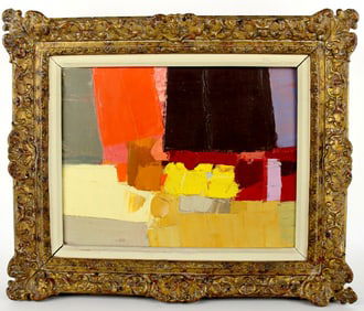 French Russian Nicolas De Stael Abstract Oil On Canvas
