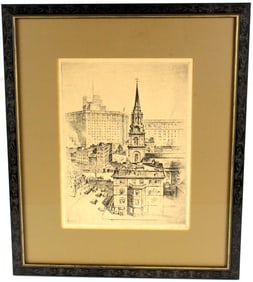 Anton Schutz Heart Of Boston Original Etching