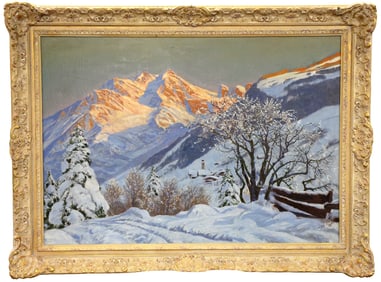 Austrian Alois Arnegger Oil On Canvas Landscape Painting