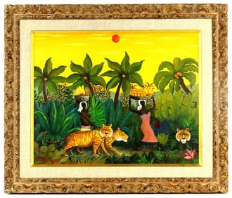 American Orville Bulman Oil On Panel Painting