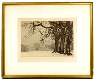 Original Signed Etching Nymphenburg Palace Munich Luigi Kasimir 1911