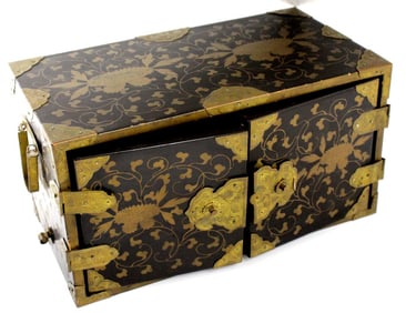 Antique Japanese Lacquer Small Chest of Drawers Tansu Jewelry Box