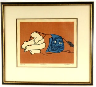 Clifton Karhu Dragon Signs Of Love 1970 Woodblock