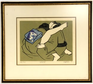 Clifton Karhu Horse Signs Of Love 1970 Woodblock