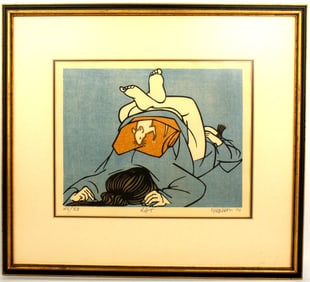 Clifton Karhu Rat Signs Of Love 1970 Woodblock